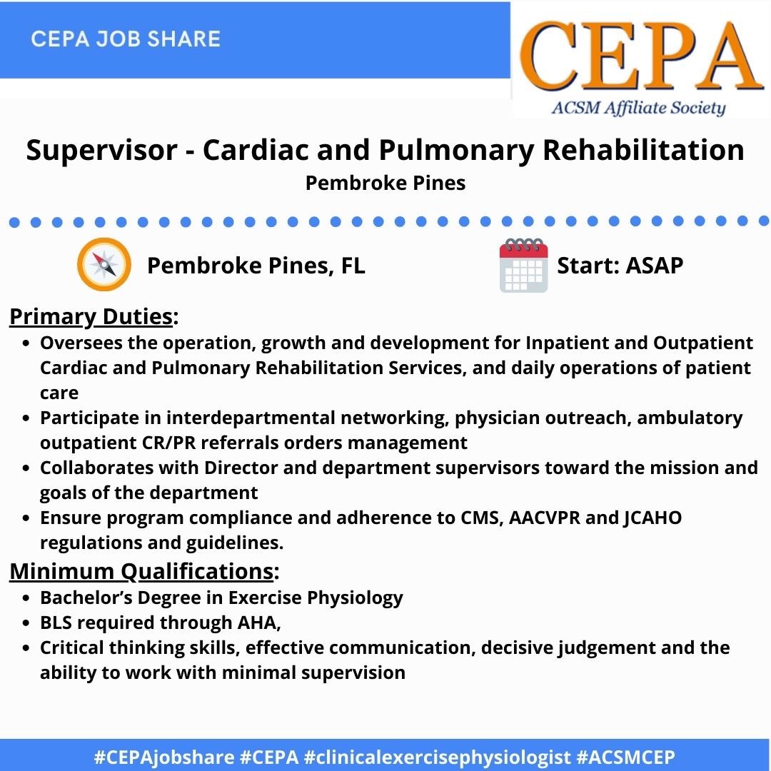 Job opening - Clinical Exercise Physiology