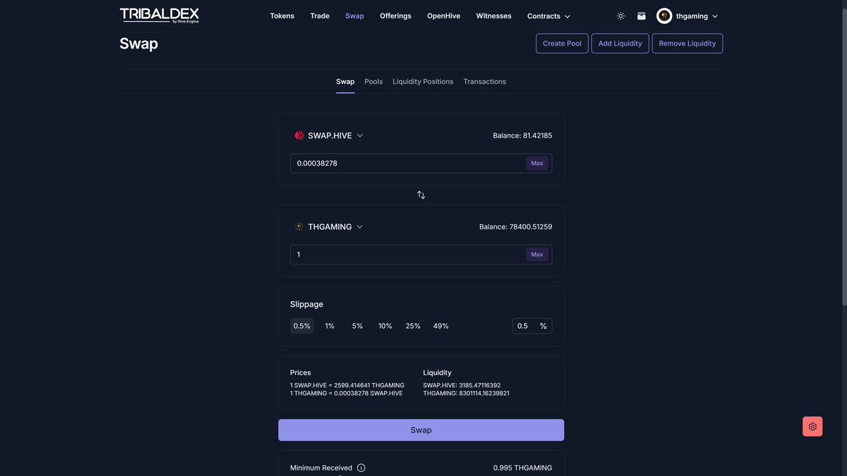Just checked our Liquidity Pool and the $THGAMING price is up 32% this month! Thanks to all the people on <a href="/hiveblocks/">Hive</a> supporting our Layer2 Token and project! 

#cryptocurrency #hive #hivechain #gaming #bitcoin #thgaming