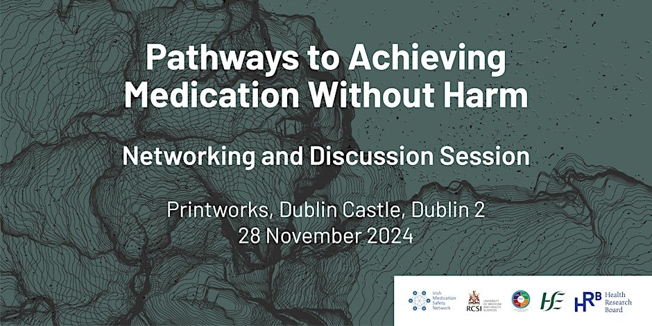 Ciara Kirke (@ciarakirke) on Twitter photo Interested in #MedicationWithoutHarm?
Workshop-based event 28th Nov PM where we want to hear what is working and how & the challenges to reduce med-related harm.
eventbrite.ie/e/pathways-to-…
Delighted to collaborate w <a href="/RCSI_PopHealth/">RCSI School of Population Health</a> @NationalQPS <a href="/IMSN_ie/">IMSN</a> w thanks to <a href="/hrbireland/">HealthResearchBoard</a> Interested in #MedicationWithoutHarm?
Workshop-based event 28th Nov PM where we want to hear what is working and how & the challenges to reduce med-related harm.
eventbrite.ie/e/pathways-to-…
Delighted to collaborate w <a href="/RCSI_PopHealth/">RCSI School of Population Health</a> @NationalQPS <a href="/IMSN_ie/">IMSN</a> w thanks to <a href="/hrbireland/">HealthResearchBoard</a>
