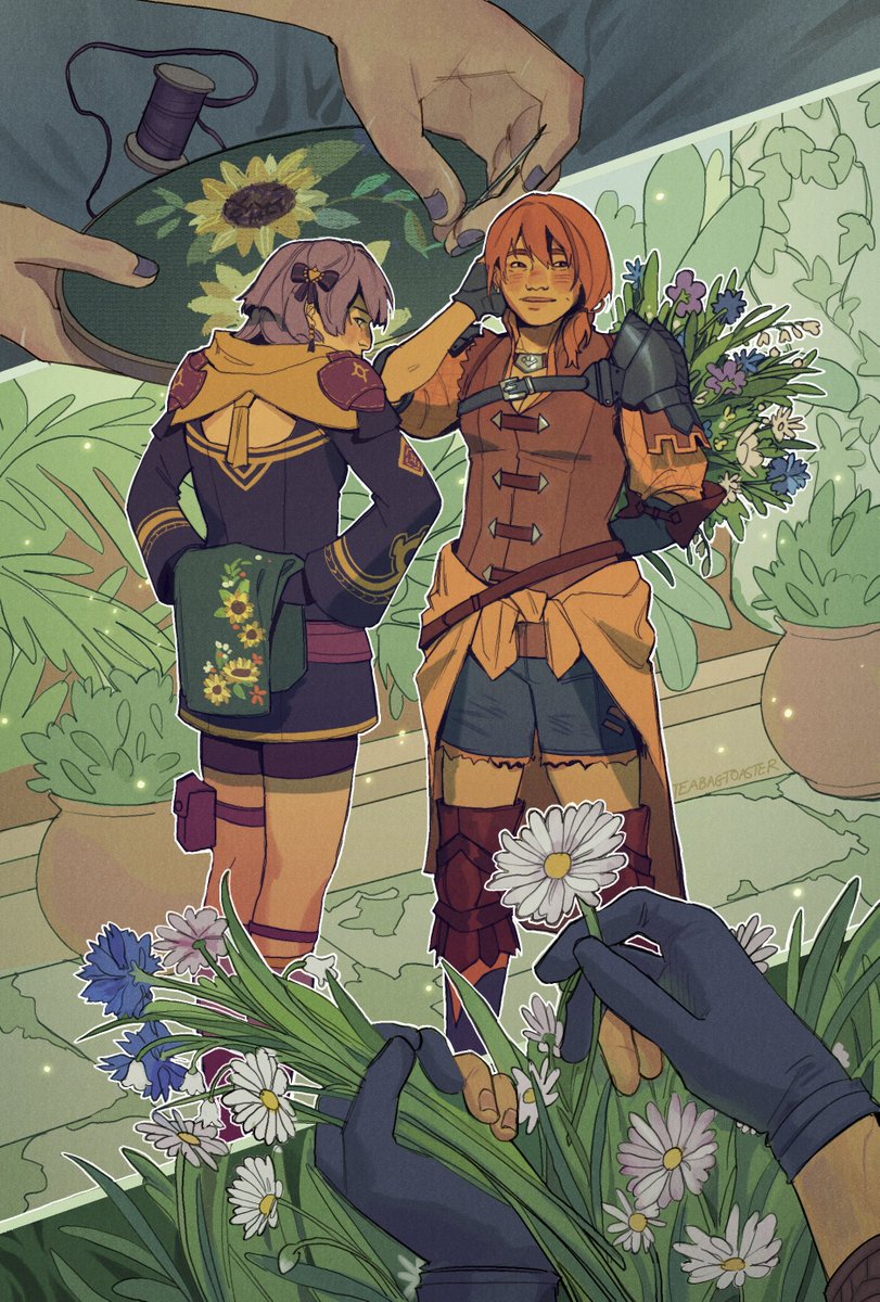 howl🪼 (@teabagtoaster) on Twitter photo can't believe I never posted the full thing, but here's my leonie/bernadetta piece for the FE sapphic zine (<a href="/FESapphicZine/">For you, my heart | Fe Sapphic Zine</a>)! had an absolute blast working on this 🪻🌻💜🧡 can't believe I never posted the full thing, but here's my leonie/bernadetta piece for the FE sapphic zine (<a href="/FESapphicZine/">For you, my heart | Fe Sapphic Zine</a>)! had an absolute blast working on this 🪻🌻💜🧡