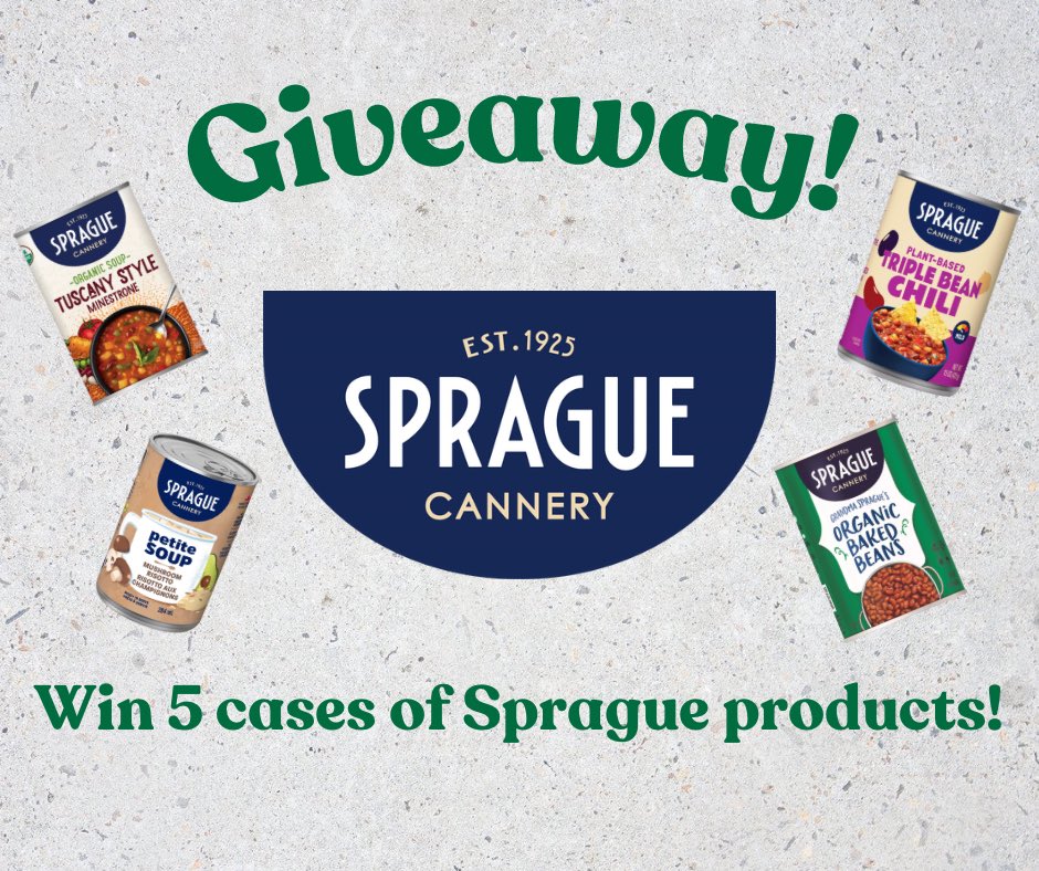 SpragueFoods's tweet photo. Giveaway! 📣

It's soup season and we are giving away 5 cases of Sprague products of your choosing! (60 cans!)

To be eligible for the draw, simply comment below with your favourite Sprague product and tag TWO friends or family.

Contest open to residents of Canada and US (lower 48 states)! The lucky winner will be selected October 30!