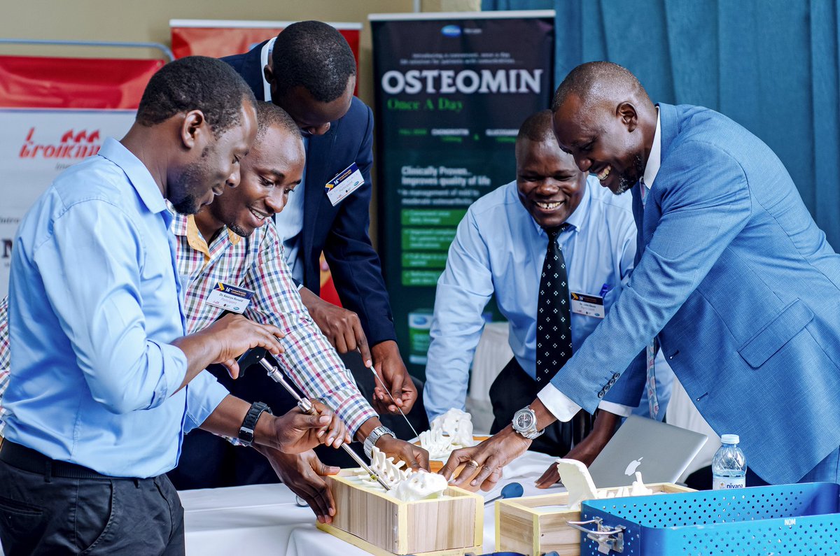 OrthoSocietyUg's tweet photo. Participants in the inaugural Spine Boot Camp at the 16th OSU Annual Scientific Conference. 

There was a lot of learning and a chance to engage in various emerging spine surgery techniques. 

#16thOSUConference https://t.co/5JoAhQ2FP7