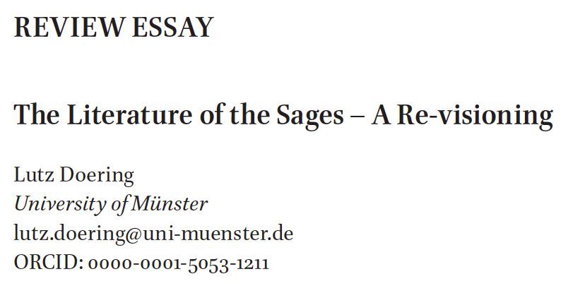 Next up: Lutz Doering, with an elaborate review of Christine Hayes's The Literature of the Sages. See: buff.ly/3ZyiwoC