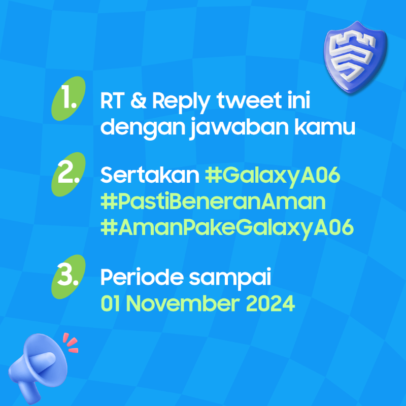 samsungID's tweet photo. Ada uang digital 2 juta untuk 10 pemenang yang bisa jawab pertanyaan mimin di gambar 🤩🤑

Fitur ini bisa bantu simpan semua aplikasi &amp; data kamu jadi lebih aman.

RT &amp; Reply dengan jawabanmu, sertakan #GalaxyA06 #PastiBeneranAman #AmanPakeGalaxyA06.

Periode hingga 1 November