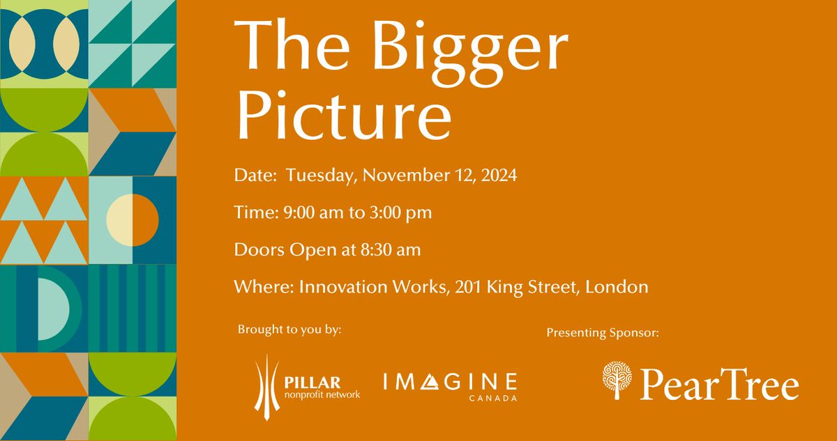 Pillar Nonprofit Network (@pillarnn) on Twitter photo Join us for The Bigger Picture: A Pillar #PolicyTalk with
<a href="/ImagineCanada/">Imagine Canada</a> . Nov 12 at Innovation Works, London, ON. Explore sector trends & build networks! RSVP: pillarnonprofit.ca/event/bigger-p… #PillarNonprofitNetwork #ImagineCanada Join us for The Bigger Picture: A Pillar #PolicyTalk with
<a href="/ImagineCanada/">Imagine Canada</a> . Nov 12 at Innovation Works, London, ON. Explore sector trends & build networks! RSVP: pillarnonprofit.ca/event/bigger-p… #PillarNonprofitNetwork #ImagineCanada