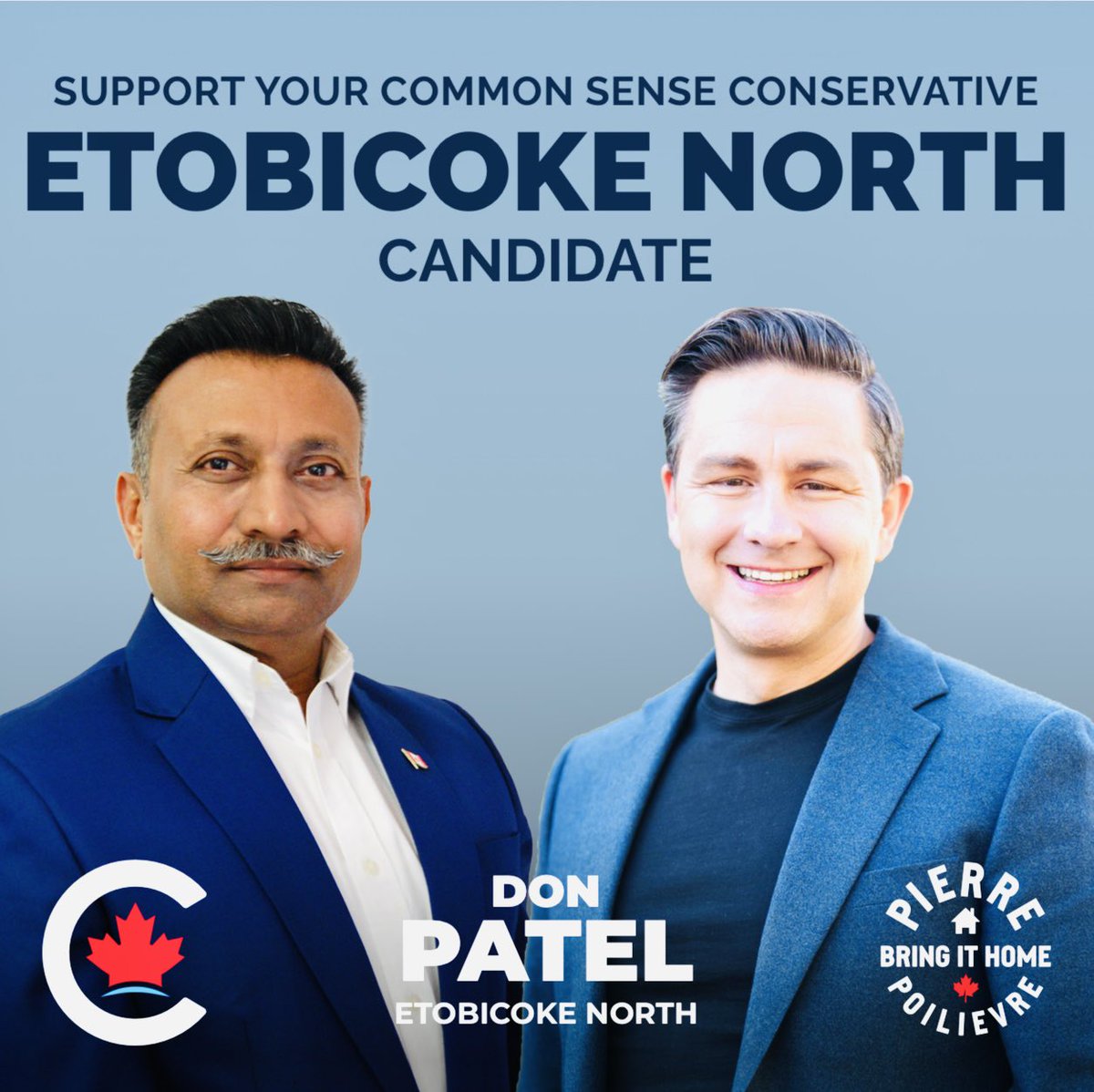 donrbpatel's tweet photo. 💙🇨🇦 I THANK YOU all of YOU, who Trusted Me, Supported Me, Encouraged Me to “GET Acclaimed” in ETOBICOKE- NORTH @CPC 
Let’s BRING IT HOME together 💙🇨🇦🙏🏻 https://t.co/wN4Xrf6KHM