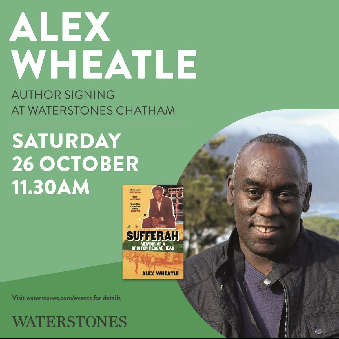 Waterstones Chatham (@waterstoneschat) on Twitter photo Tomorrow, <a href="/brixtonbard/">Alex Wheatle</a> will be in store signing his memoir, Sufferah, as well as some of his fiction novels.
Free to attend… just turn up! 11:30-1:30pm Tomorrow, <a href="/brixtonbard/">Alex Wheatle</a> will be in store signing his memoir, Sufferah, as well as some of his fiction novels.
Free to attend… just turn up! 11:30-1:30pm