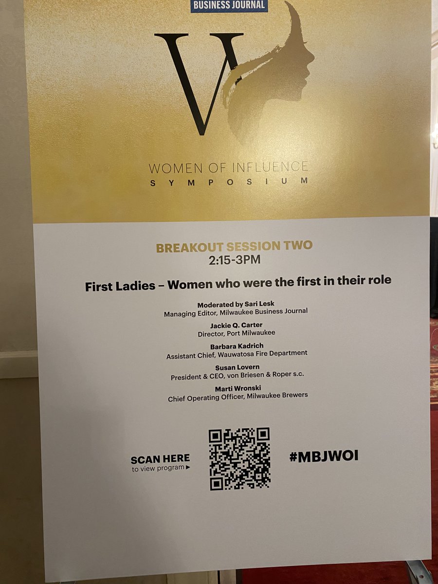 PortMilwaukee's tweet photo. Empowered and inspired at the Women of Influence 2024 Symposium hosted by the @MKEBizJournal! 

Port Director Jackie Q. Carter spoke on the "First Ladies" panel alongside talented women who were first in their roles. https://t.co/QcPbgmL2WS