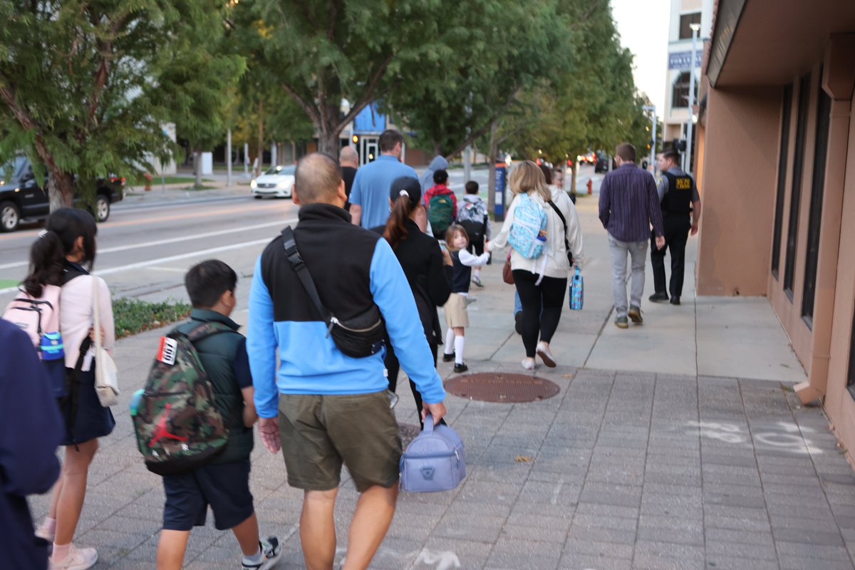 .<a href="/JohnRexSchool/">John Rex Charter School</a> students and families set a great example for how to safely walk to school this morning.

Look all directions before crossing the street. ✔️

Crossing the street at a crosswalk. ✔️

Develop a buddy system to walk in groups of 2 or more. ✔️

#PedestrianSafetyMonth