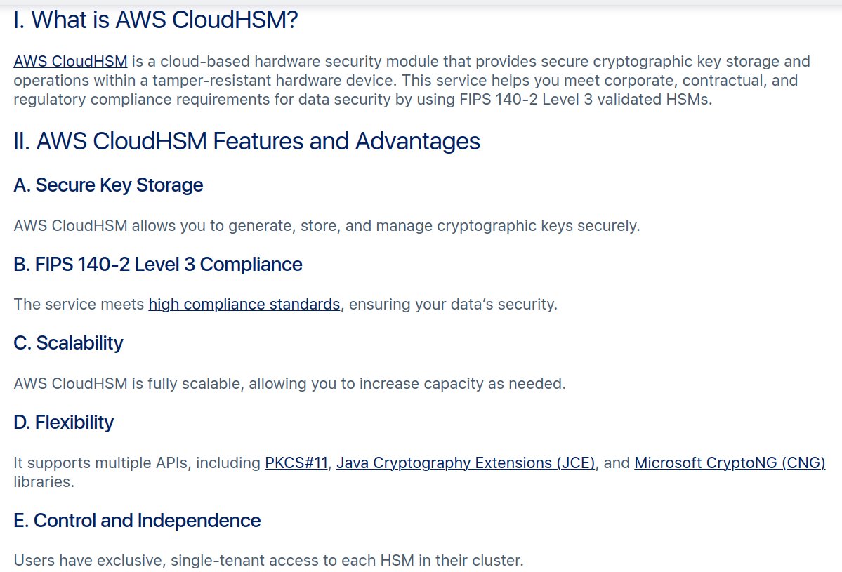 Shubham_ofcl's tweet photo. #LUD23  
Cloud HSM today, this hardware security module provides secure key storage &amp; FIPS 140-2 Level 3 compliance. It’s scalable, supports multiple APIs, perfect for SSL offloading, data encryption, and CA key protection.  
#LearningUtsav #FestivalOfLearning #AWSCertified https://t.co/d7wQDuRQhN