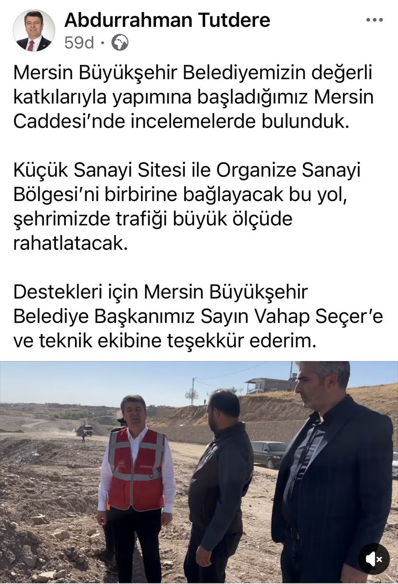 Mersin B. Bel. tarafından yapımına başlanmadı, önceki dönem belediye Bşk. Sn <a href="/Drsuleymanklnc/">Dr. Süleyman Kılınç</a> döneminde belediyenin kendi imkanlarıyla yapımına başlandı ve yarısından fazlası bitmişti.
Algıyı yeni yol diye göstermeyin zaten yarısı bitmiş mevcut bir yolu bitirmeye devam ediyorsunuz