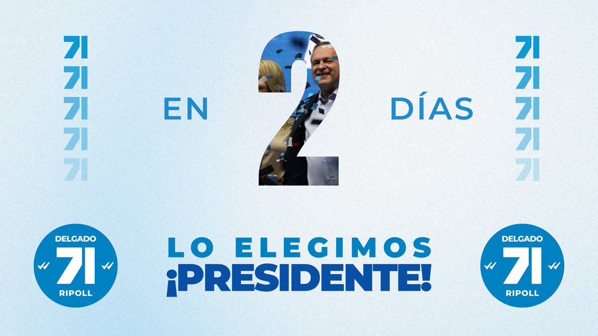 lista71's tweet photo. En 2 días ¡LO ELEGIMOS PRESIDENTE!

El próximo domingo 27 de octubre votamos a @AlvaroDelgadoUy y @Valeriaripoll3 para seguir avanzando hacia un Uruguay de oportunidades, votamos la 7️⃣1️⃣ 🗳️

#LaListaDelGobierno #ReelegíUnBuenGobierno https://t.co/uqMA8KS2yo