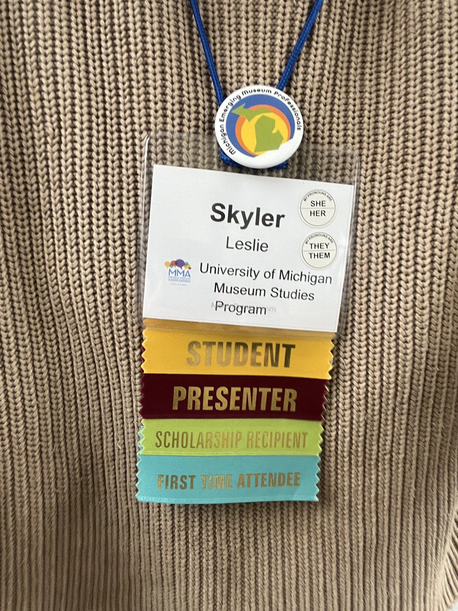 sgleslie98's tweet photo. On Tuesday I represented the @umichmsp and presented my work at Historic Fort Wayne at @MichiganMuseums conference. I met so many wonderful museum professionals and enjoyed exploring Kalamazoo’s cultural institutions! #mimuseums https://t.co/Vd9dQRnmzt