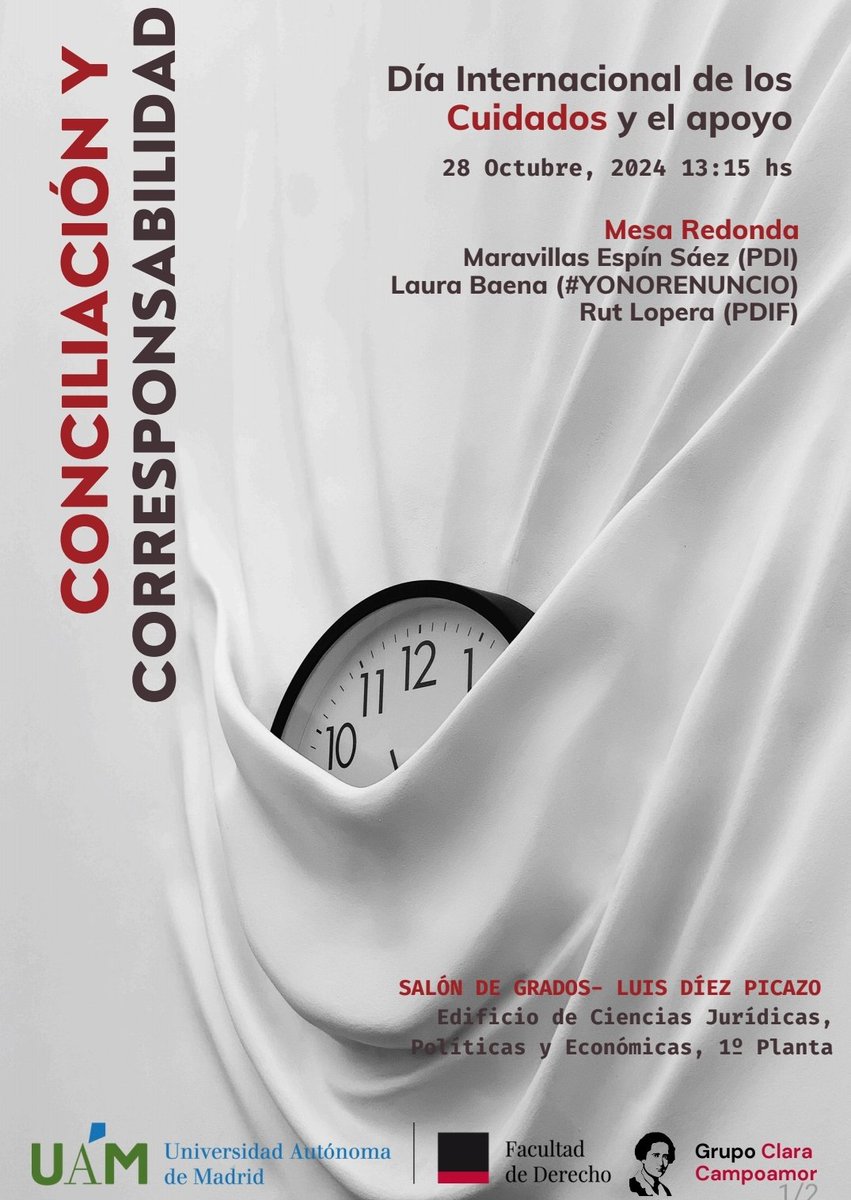 El lunes, 28 de octubre, en <a href="/derecho_uam/">Facultad de Derecho | UAM</a>, con <a href="/Mavi_Espin_Saez/">Maravillas Espín</a>, <a href="/CeciliaGuemes/">Cecilia Güemes 💚 💜</a>, <a href="/malasmadres/">malasmadres</a>