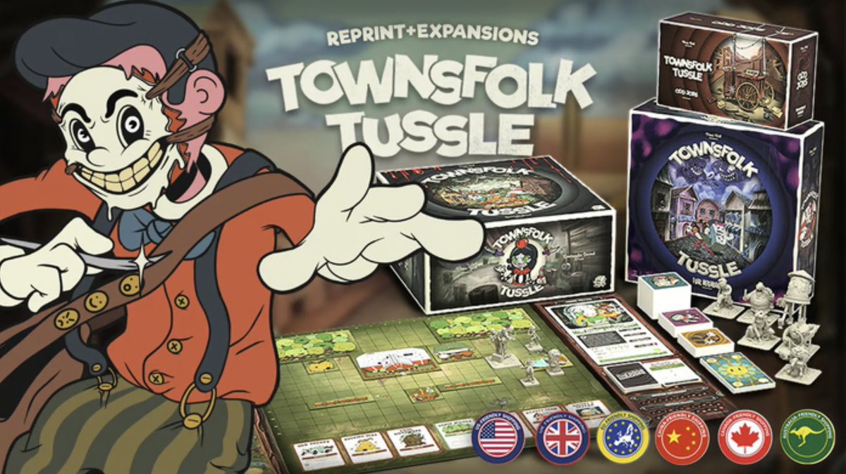 Townsfolk Tussle: Foul Neighbors and Odd Jobs from Panic Roll has commenced packing and shipping this morning and will continue through next week! #Kickstarter