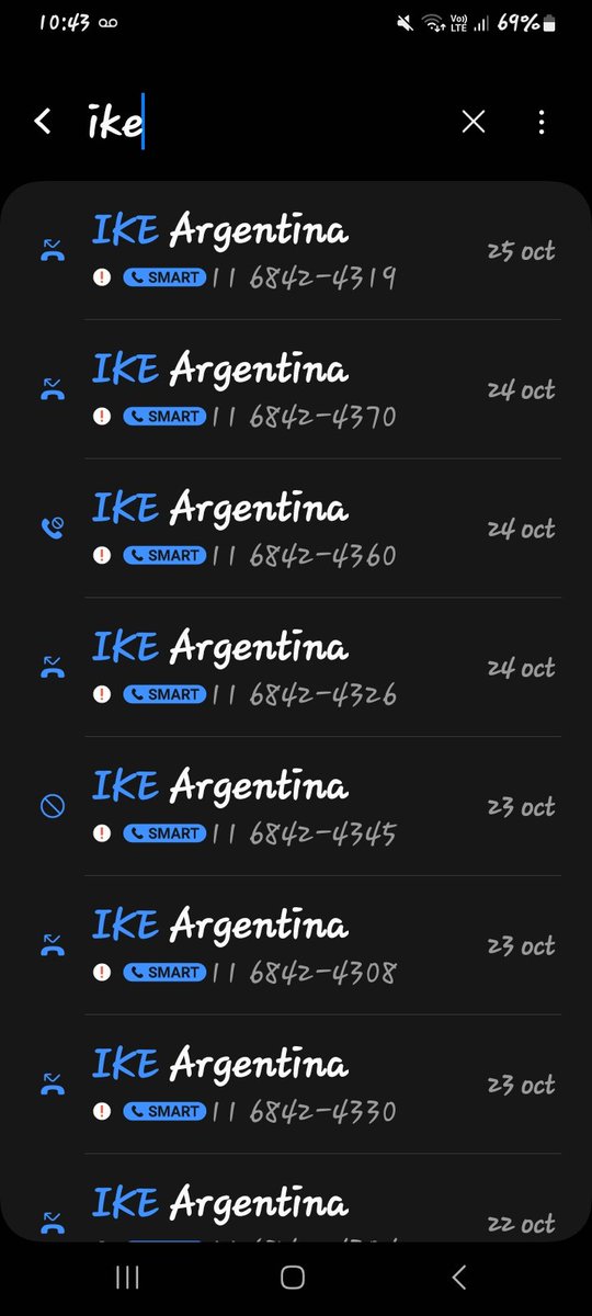 Creo que voy a tener que denunciar x acoso a <a href="/ike_argentina/">Ike Argentina</a> y <a href="/Santander_Ar/">Santander Argentina</a>  22 llamadas no solicitadas y bloqueadas en 25 dias <a href="/dzapatillas/">Derecho enZapatillas</a> <a href="/DNDConsumidor/">Subsecretaría de Defensa del Consumidor</a>