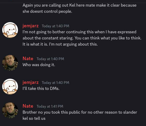 kelosaurusTTV's tweet photo. I'm at the point where I feel there's nothing else I can do except address this once and for all. Despite my best efforts to move on, ignore it and do the right thing by keeping names out of it, I do believe it's extended beyond where it's no longer in my best interest to as it's been affecting me & now others that are around me on many levels. 

The most recent incident happened straight after PAX weekend where Jemjarz joined a semi-public discord, to put up a post accusing the friends I was with for staring at him & making him feel uncomfortable at a meetup. Despite him being blocked & me not actually being accused, he decided to target & tag only me (see the below images), and weirdly enough this conveniently ties into something said before PAX, which I’ll talk about later in the post. On the surface level, it might not seem like a big deal & something I & everyone else should just ignore, but this isn't a once off thing & has piled onto the ongoing issues I have had with him & his friend Nuggie_D where I have been made to feel incredibly uncomfortable & which have likely heightening the effects of what they are doing. I’ve made it clear I want nothing to do with either of them & blocked them on everything.

I originally decided to block Nuggie because of the reasons from the quoted post below as I no longer felt comfortable being around someone that had accumulated evidence from stalking my movements online & dumped it on me during a difficult time that I was taking time off for, which was when Ponzo had passed away. While I attempted to push past this engagement at first & keep up appearances by continuing to converse for a short while after, knowing we had events coming up together that I didn’t want to be affected & some things were happening in the community at the time which required us to communicate, I soon realised that he had already been making me feel uncomfortable in multiple other ways for a while.

This included guilt tripping me for organising & being involved in events that were during his “limited stream schedule”, for being uncomfortable when he'd talk about our mutual friends negatively, for not asking him to cast, but also by saying things during my streams that would make myself & others feel uncomfortable & not respecting my boundaries. So I eventually cut him out once these events were done.

I decided it was best for me to leave the EGG team as well, as I would no longer be comfortable collaborating/hosting events with him. In the end it was mutually decided that it would be best for the group to just disband, but for the discord to remain as some may have still wanted to use it, & for the Twitter account to be deactivated. But after all of this, his friend Jemjarz reactivated the account sometime after, changed the password & the email I had created for it which was shared with others in the group to also have access for posts, over to his personal email & put up a post saying “we are back” without anyone's knowledge of what was going on. He had updated the bio & unfollowed me, all so him & Nuggie could reboot it for new members without any consideration to everyone else, all because someone with a high follower count was already following that account. This was very confusing not just for me, but for others that were in the group as well.

Nuggie had also continued to make me feel uncomfortable throughout last year by trying to contact me via our mutual friends & getting them to relay messages & unblock him. While I was at Worlds in Japan, he also emailed me as a way to get around being blocked on everything, once again guilt tripping me, saying that I was lying in my post, that I'm throwing away our careers & friendship & to remove "this unnecessary block from everything as this will divide everything that has been built in our community."

At one point he even tried to make one of our mutual friends feel bad by going on a rant live on stream about them being in my stream while he was also streaming at the same time. I received a message from another mutual to check on that person to see if they were ok & linked me to the incident. It turns out they had no idea it had happened.

Ironically this was a running theme during our friendship. Nuggie would come into my stream & ask why people don't go to his streams anymore, why they'd join my queue to play with me, why they were gifting me subs but not him, why they'd show up on time to my streams or be there for a long duration but then not to his. It got to the point where it made someone feel so uncomfortable they reached out to me about it as they were unsure how to respond or deal with it, but also because they could see that it was making me feel uncomfortable too.

Jemjarz then tried to bring me into his vendetta against someone by making a post with a google drive that included an old clip with me in it of someone in the community calling me a slut and then promptly apologising afterwards, to use as evidence to try bring them down. When I DM’d JemJarz to remove it, stating that it made me uncomfortable & that I wanted nothing to do with it since I had already worked this out with the other person, he blocked me.

Later down the track, knowing how upset I was that EGG had disbanded & being aware that it only happened because Nuggie made me feel uneasy to begin with, during this years Regionals Jemjarz used an alt account while I was casting trying to pretend to not know what happened to EGG & was asking questions so Nuggie could respond saying that EGG had changed into POG, not once but twice. Multiple people saw these messages in the chat & DM'd me asking if I had seen & if I was okay out of concern. At this point having been told it was Jemjarz I proceeded to just block him on everything as well & tried to move on.

Fast track to just before the most recent incident, I was asked about a PAX Pokemon meet up and if it was ok to attend as they heard it wasn’t friendly. I asked where that info had come from & it turns out Nuggie had said during his live stream that the Unite meetup (which I have organised at PAX each year) is not friendly. To the wider audience, it likely wouldn’t seem like a big deal especially to those not going. But recognizing the impact that could have not just on me as an organiser, but also to the others that have helped me organise it, to everyone who had attended the previous years & was looking to attend again this year (who are actually all wonderful people), but also to anyone new who might have been interested in going to meet others in the community including other content creators, that may have now been deterred all because of me & what he said because of our history. This seems very unfair to them all.

All I ever wanted is to be left alone by them. I've only tried to just separate myself from Nuggie & Jemjarz & have continued to move on & ignore each thing no matter how much it hurt each time. I’ve always tried keeping the mindset that we can all still exist in this space despite the past & that means existing in this space without needing to tear each other down.

But I'm tired of beating around the bush, of feeling uncomfortable, being scared & feeling like I need to exclude myself so I don’t cause any issues. I’m tired of crying & needing to take time away whenever something else comes up, of needing to be consoled by my partner & friends each time & exhausting them. But I’m also just tired of trying to be considerate, when clearly they have not been.

This is only a summary of the main parts & while there’s more, but it's just small digs here and there. These are also only my own experiences with them. I know that making a post like this will likely have its consequences & that’s okay, I'm prepared for that, because when something that you enjoy doing & that makes you happy starts to have negative attachments to it, it becomes no longer enjoyable & makes you unhappy, stressed & anxious… putting up with all of this for this long has made me feel this way & I don't want to continue feeling that way because of them.

So from now on, I'm no longer letting their high school behaviour stop me from being here, for needing to take breaks whenever they attempt to bring me down. I'm going to continue doing what I love doing, being around the people & spaces that I enjoy being around & just doing things that make me happy!