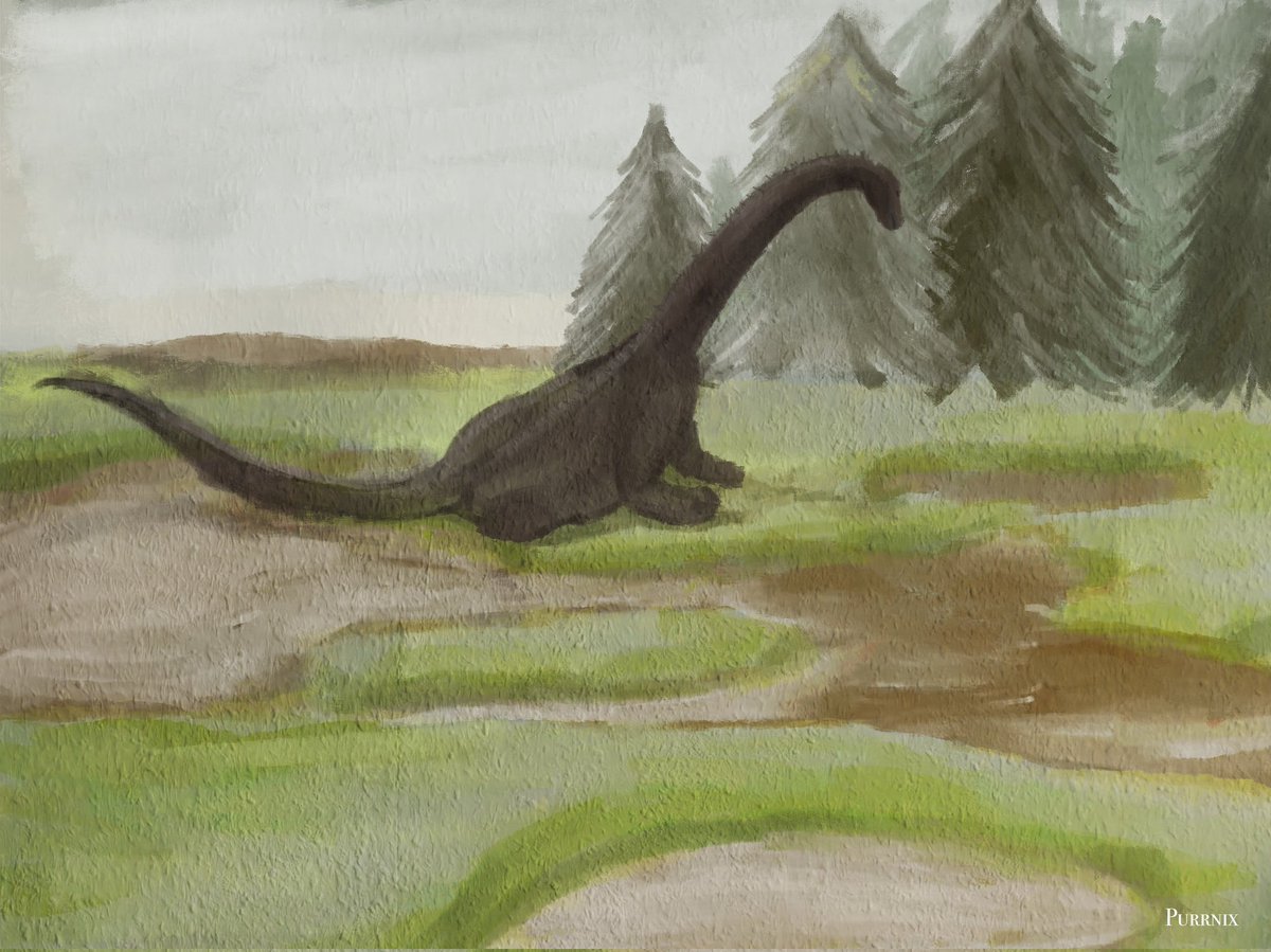 farfallamean's tweet photo. I've stopped drawing / painting for a while. My Art Account on Instagram is dead. But I still want to enjoy it. So, I used an old account (purrnix) where I'll start to post stuff like these paintings. It's fun. It's not perfect. I enjoy it. #painting #dragon #dinosaur #landscape https://t.co/p2UqD9fhXL