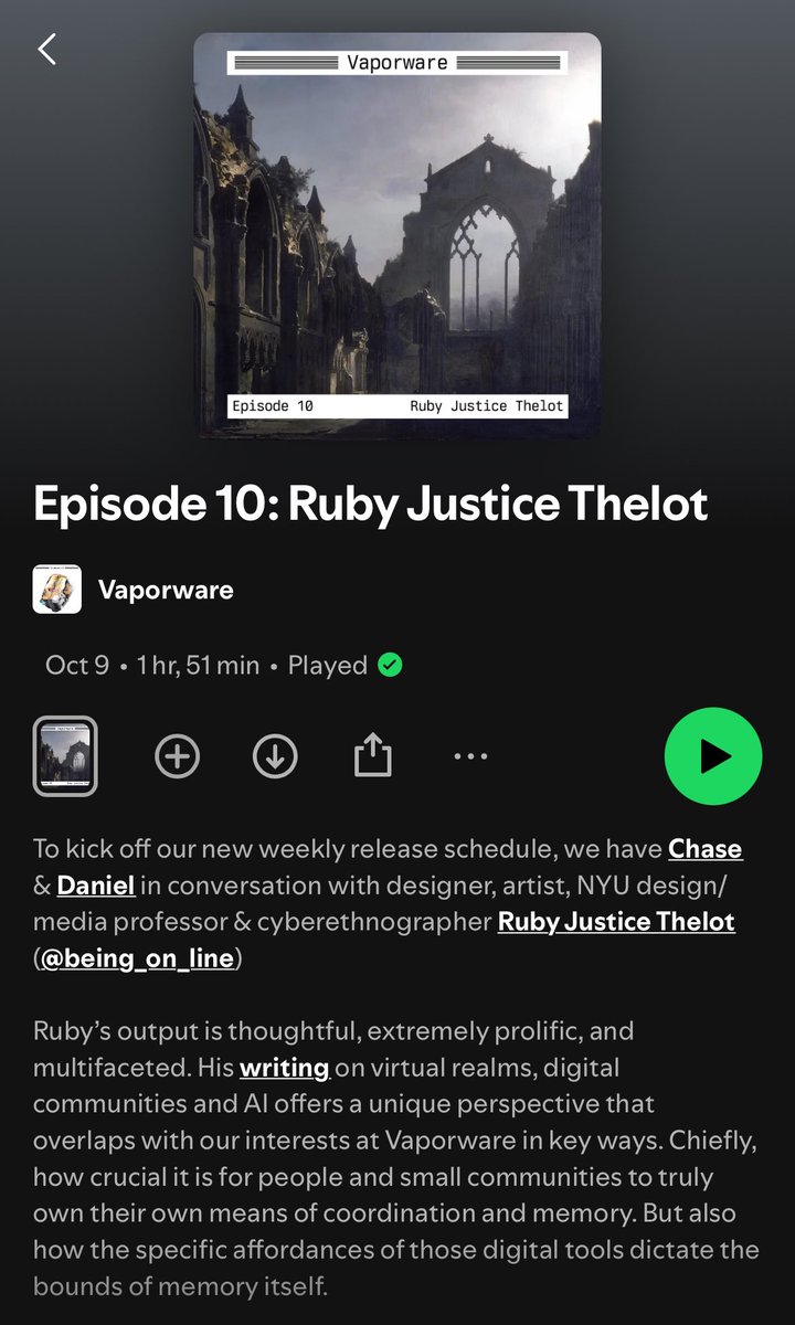 this is an excellent interview 

w/ <a href="/being_on_line/">ruby justice thelot</a> 

open.spotify.com/episode/3tbdBL…
