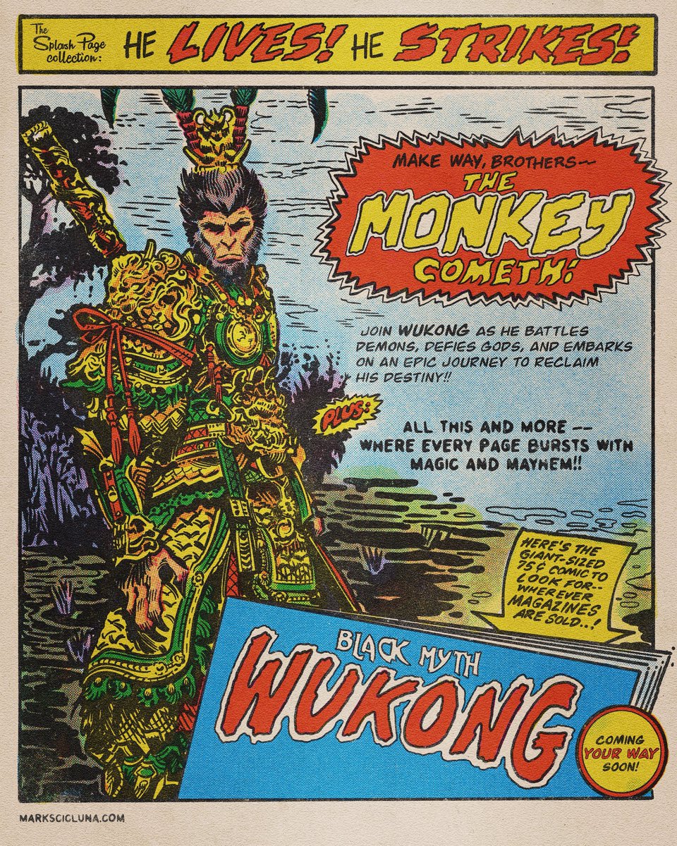 _markscicluna's tweet image. “The Monkey Cometh!” ☁️🐵👹👺☯️🐲🐉 #BlackMythWukong #comicbookart #FanArtFriday