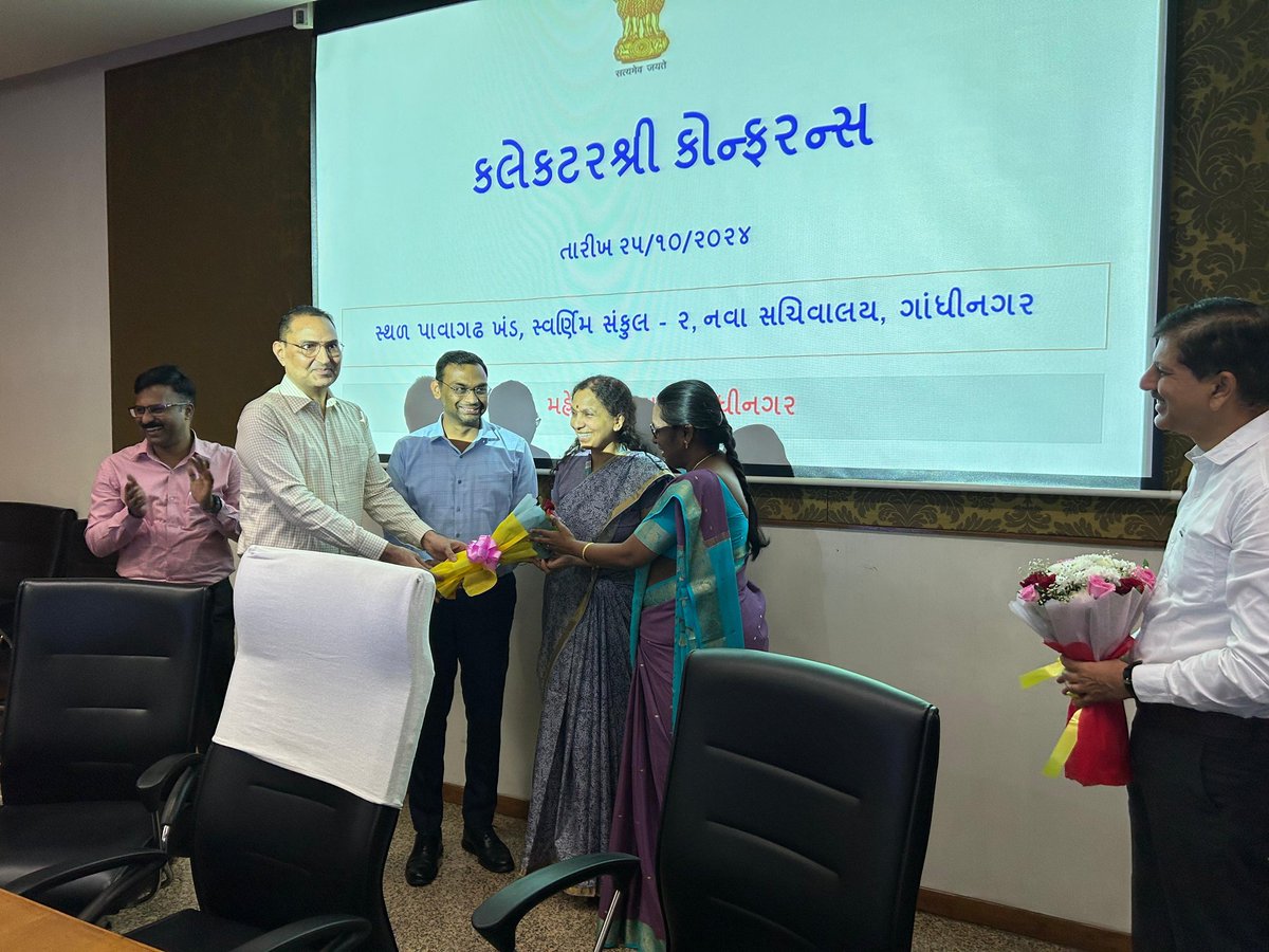 Humbled by the warm, gracious welcome at my first Collectors’ meeting as ACS. Engaged in truly insightful discussions on the remarkable strides each district is making in governance. Kudos to the RIC team for crafting an impactful event! <a href="/revenuegujarat/">Revenue Dep. Gujarat</a> <a href="/CMOGuj/">CMO Gujarat</a>