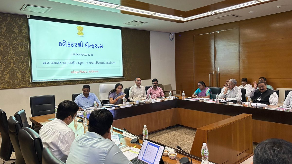 JayantiRavi's tweet photo. Humbled by the warm, gracious welcome at my first Collectors’ meeting as ACS. Engaged in truly insightful discussions on the remarkable strides each district is making in governance. Kudos to the RIC team for crafting an impactful event! @revenuegujarat @CMOGuj https://t.co/2wkzDDqToY