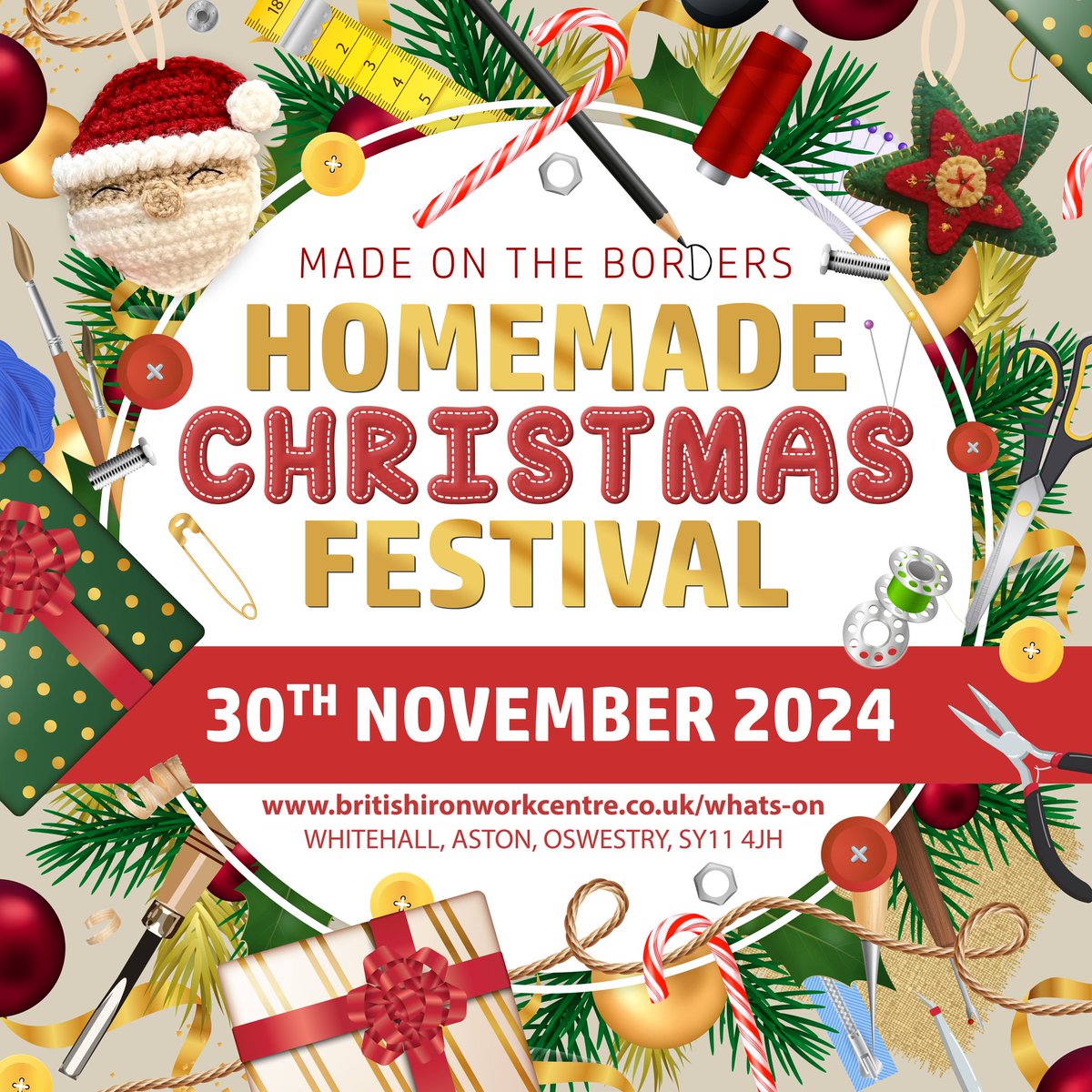Who’s excited for our homemade
Christmas festival?🎄

Perfect for thoughtful Christmas gift ideas 🎁

We love supporting local crafters and makers; we’re
loving all things homemade. Apply for a stall here:
britishironworkcentre.co.uk/event_item/m
ade-on-the-borders-homemade-christmas-festival/