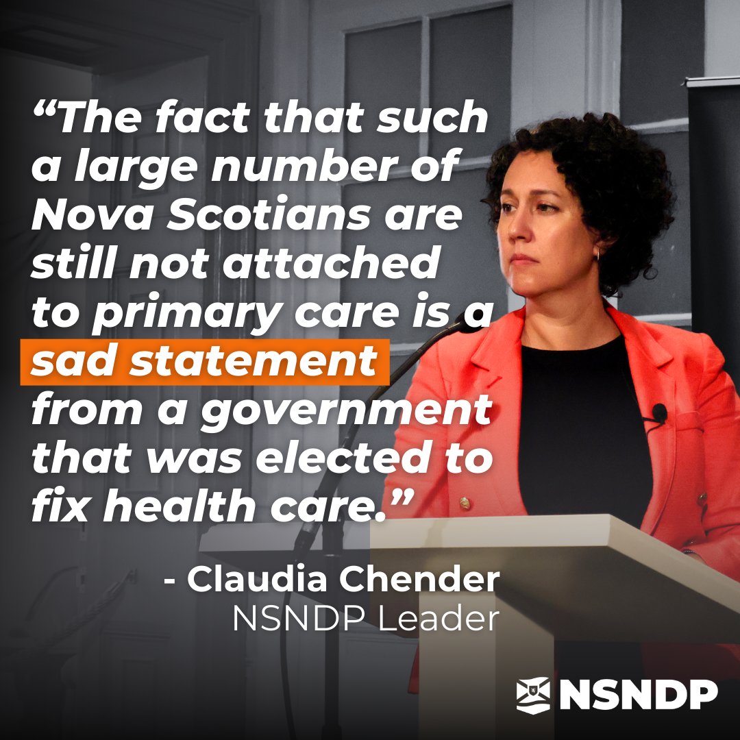 NSNDP's tweet image. Over 145,000 Nova Scotians are on the Need a Family Practise Waitlist. This number has more than doubled since Tim Houston was elected. While this government talks about their tech deals and &quot;innovations&quot;, thousands of Nova Scotians are going without the care they need.