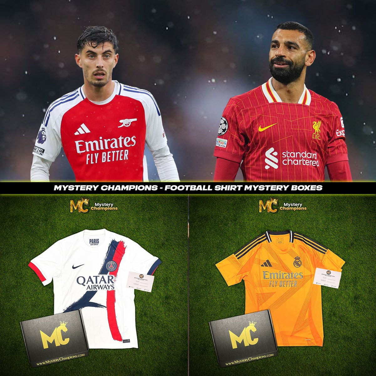 MysteryChampion's tweet image. If Kai Havertz 🇩🇪 OR Mohamed Salah 🇪🇬 scores ANYTIME today we’ll giveaway a Mystery Football Shirt Box 📦

To enter👇

🔄 RT
🤝 Follow us  @MysteryChampion

Good luck champions! 🍀