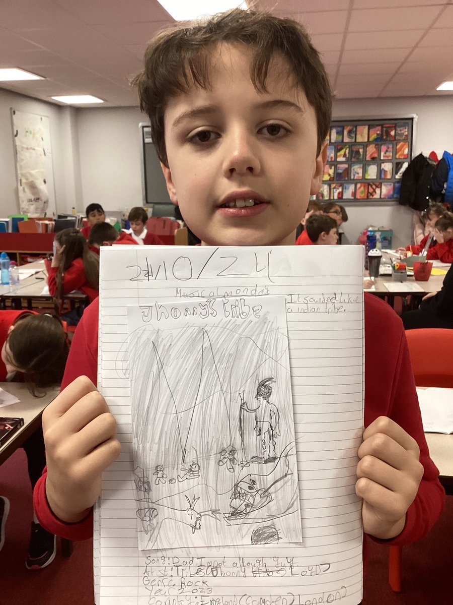 Year 5 started this week by listening to some Johnny Lloyd and Tribes as he is playing in the north west this week! They love a good piece of music! Here’s some of their art based on a song! What a shame there’s no musical Monday next week… #JohnnyLloyd