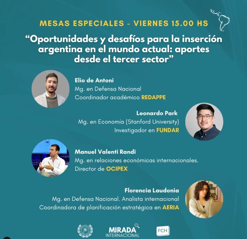 REDAPPE's tweet photo. 🗣️ El coordinador académico de REDAPPE, @ElioDeAntoni, participará este 25/10 a las 15.00 del Congreso Regional de Relaciones Internacionales en la Mesa Especial: “Oportunidades y desafíos para la inserción argentina en el mundo actual: aportes desde el tercer sector”. 🙌🏼 https://t.co/aUfkutrArr