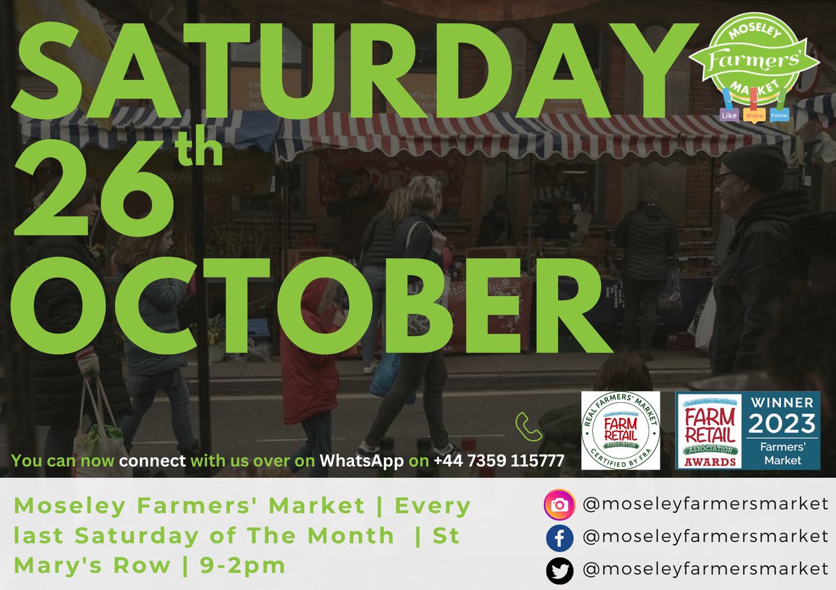 Moseley Farmers' Market (@moseleyfarmmkt) on Twitter photo 😮 We’re back! 🙌😁
<a href="/MoseleyFarmMkt/">Moseley Farmers' Market</a> is back! The Market will be OPEN again tomorrow …🔥🙌 🥬🍍🥘🥩🍗 😮 We’re back! 🙌😁
<a href="/MoseleyFarmMkt/">Moseley Farmers' Market</a> is back! The Market will be OPEN again tomorrow …🔥🙌 🥬🍍🥘🥩🍗