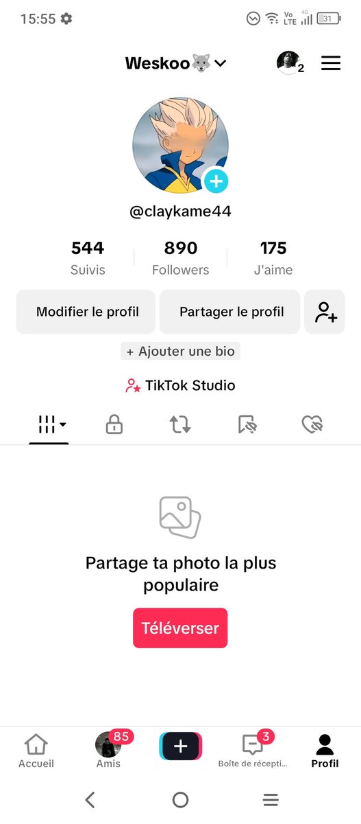 je vends ce compte tiktok 5€ ( je passe pas en premier)