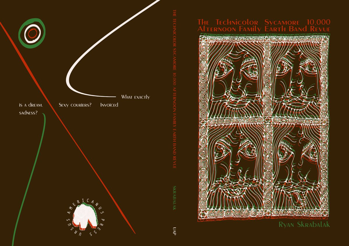 Ursus Americanus Press (@ursuslit) on Twitter photo We’re excited to give you a sneak peak, a first look, a preview if you will of the cover for <a href="/aunty_warhol/">prefab clout</a>’s forthcoming chapbook, The Technicolor Sycamore 10,000 Afternoon Family Earth Band Revue, out 11/11 from yours truly! 🧙♂️✨🌳
Preorder a copy here: ursusamericanuspress.bigcartel.com/product/the-te… We’re excited to give you a sneak peak, a first look, a preview if you will of the cover for <a href="/aunty_warhol/">prefab clout</a>’s forthcoming chapbook, The Technicolor Sycamore 10,000 Afternoon Family Earth Band Revue, out 11/11 from yours truly! 🧙♂️✨🌳
Preorder a copy here: ursusamericanuspress.bigcartel.com/product/the-te…