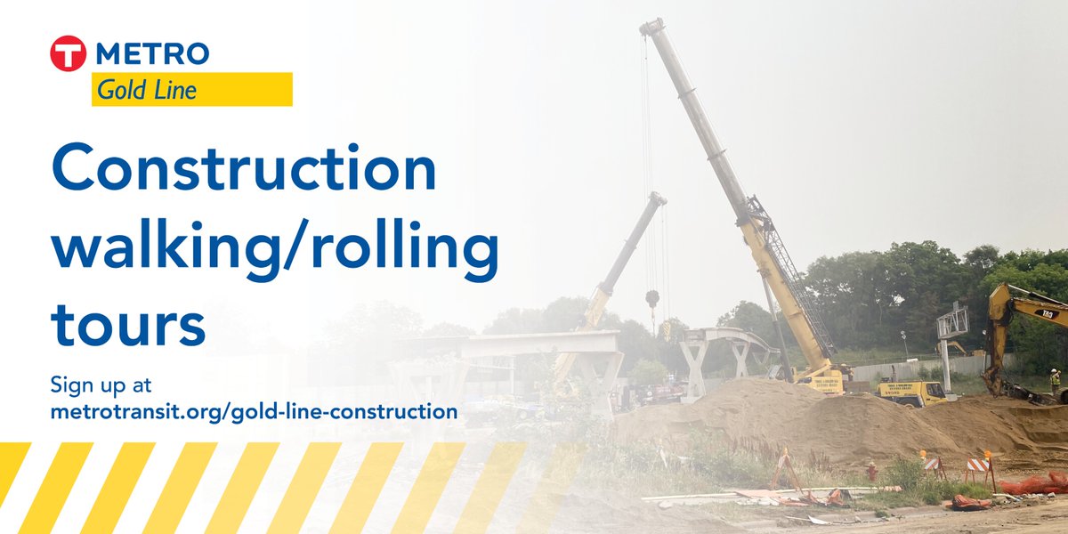 Join us for construction tours in Saint Paul and Oakdale in late October and early November.

This is an opportunity to see the construction progress firsthand throughout the corridor. See all tour dates and sign up online at metrotransit.org/gold-line-cons…