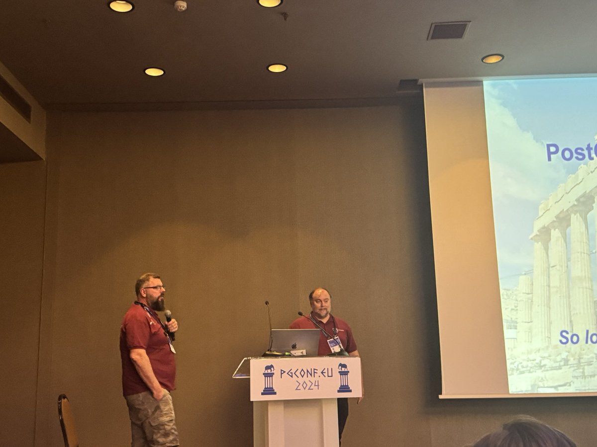 apatheticmagpie's tweet photo. So long, and thanks for all the fish 🇬🇷
#pgconfeu https://t.co/T39LJOxvOM