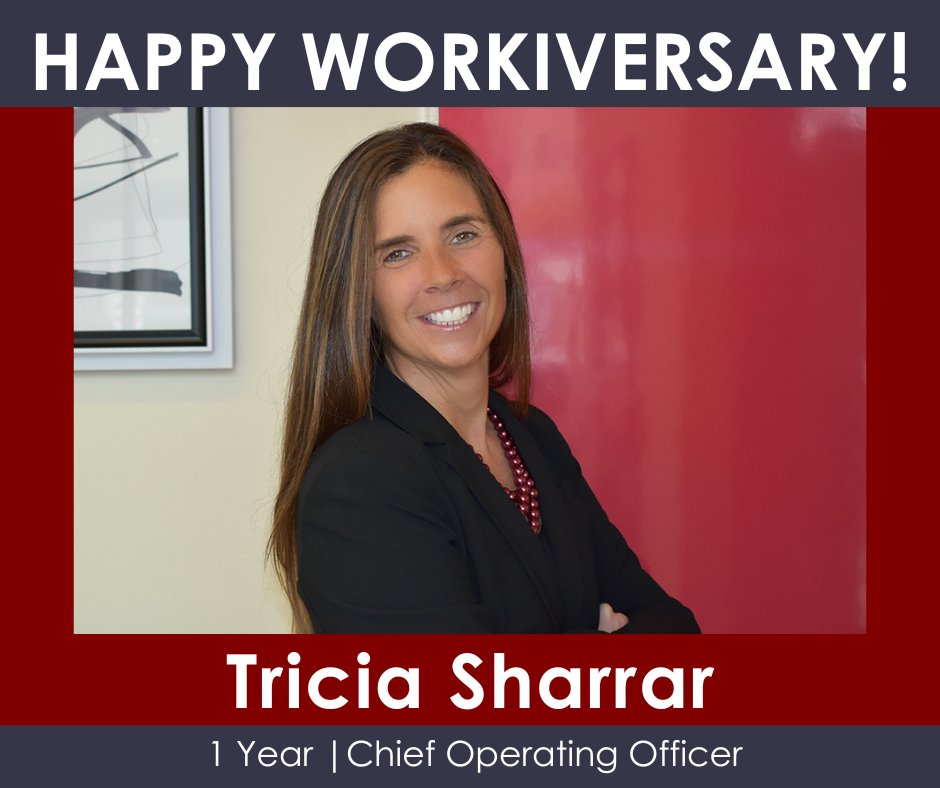 Happy Workiversary to Chief Operating Officer, Tricia Sharrar! 🎈🎉