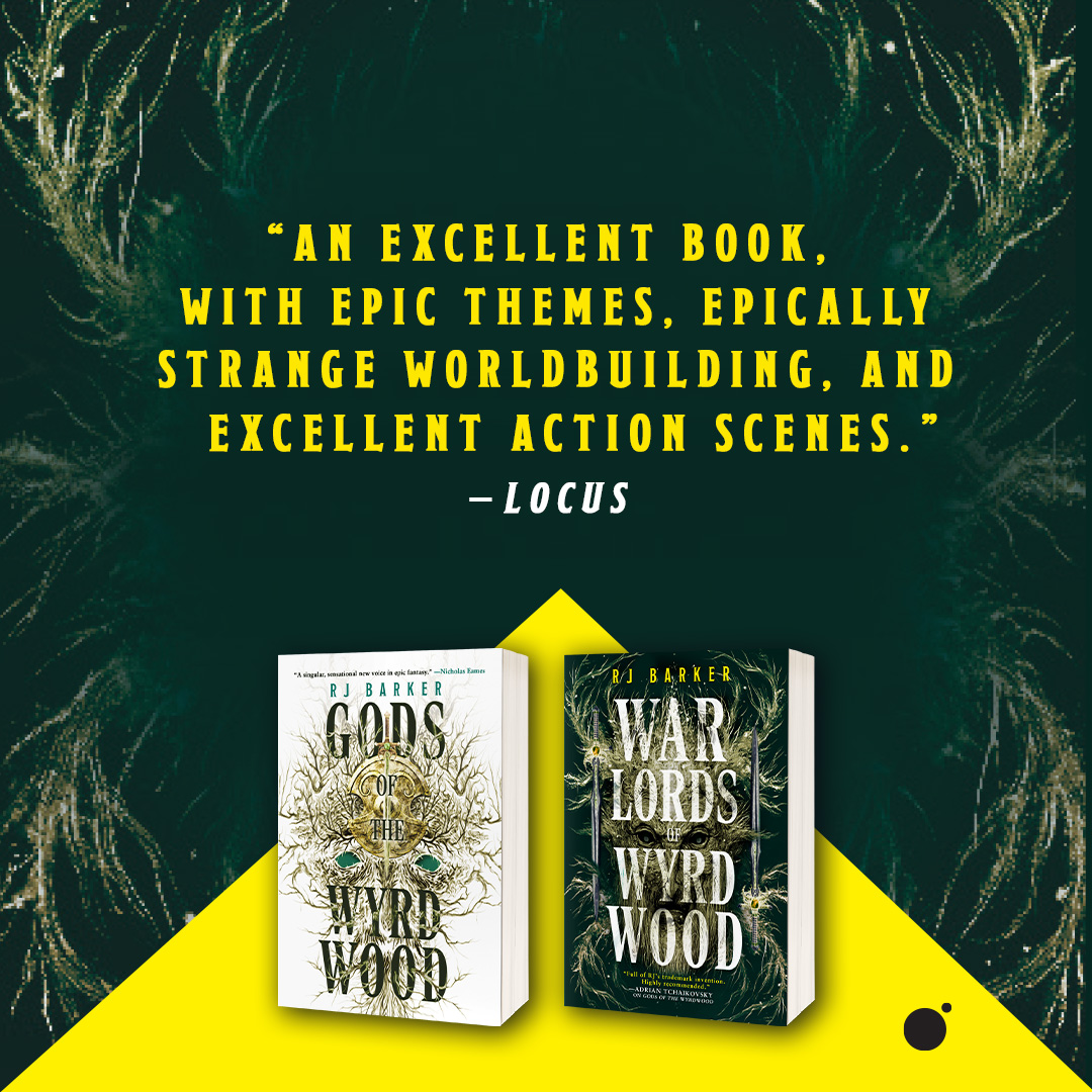 "An excellent book, with epic themes, epically strange worldbuilding, and excellent action scenes." —<a href="/locusmag/">Locus Magazine</a>

WARLORDS OF WYRDWOOD by <a href="/dedbutdrmng/">RJ Barker</a> is available now!