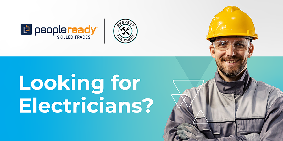 PeopleReady Skilled Trades has you covered when you need help finding qualified, reliable electricians for commercial, residential and industrial projects. Check out our electrical staffing solutions today! 
 
Learn more at: skilled.peopleready.com/electricians/.