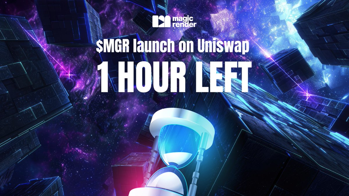 MagicRenderAI's tweet photo. Official Listing Announcement! 🔥 

1 hour to go until $MGR hits @Uniswap!  

⏳ Time: Oct 25, 15:00 UTC!
💸 Tax 5% Buy/Sell  
💰 Get your wallet ready with $ETH  

Magic is about to happen—don’t miss it! ✨ https://t.co/dwM4F1YSxR
