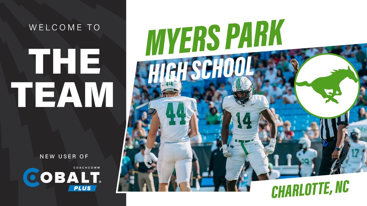 CoachComm's tweet photo. Welcome to our #CobaltPLUS family @myersparkfball!
Thank you for choosing us as your headset provider! #GoMustangs
@NCCoachesAssn @RickESalesSE #SimpleAndFlexible #PlayerComms https://t.co/Rreqd746eF