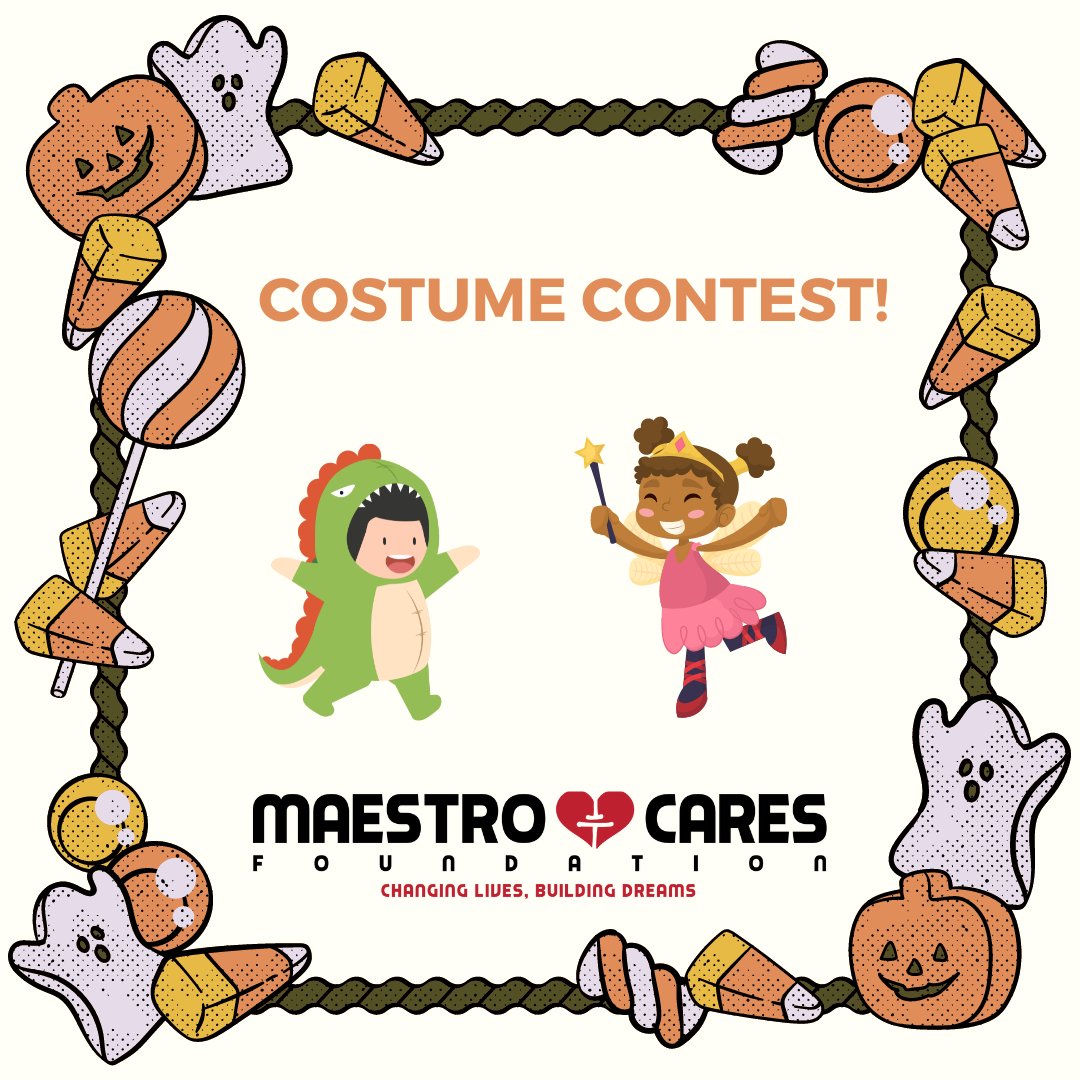MaestroCares's tweet photo. Monday the 28th- HALLOWEEN COSTUME CONTEST for our children at One Family Illinois!
How it works ⬇️

- Caregivers send us costume pics 👻
- Voting on Instagram STORIES 9am Mon - 9am Tues📊
- Winners announced on HALLOWEEN🎃
- Winning prize is party package to Dave &amp; Busters! 🎮 https://t.co/Odl1bchEBa