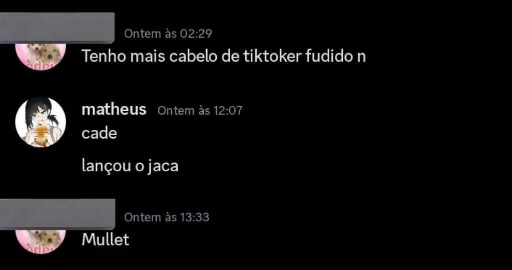 "Tenho mais cabelo de tiktok fudido nao po"