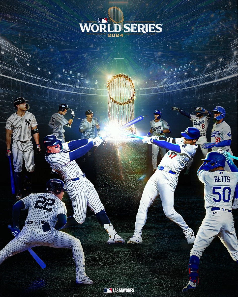 mlbespanol's tweet photo. 2 equipos, un objetivo. 🏆 

¡Abróchense los cinturones! Hoy comienza la #WorldSeries. 🗣️ https://t.co/y6HuSBm2Zc