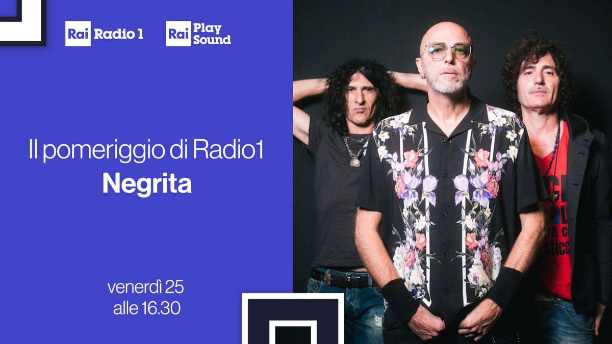 ❇️ A #IlPomeriggioDiRadio1 ci sono i <a href="/negritaband/">Negrita</a> con il loro nuovo brano #NonEsistonoInnocentiAmicoMio 🎶

🎧 Ascolta dalle 16:30 su #Radio1 e <a href="/raiplaysound/">RaiPlay Sound</a> con Massimo Giraldi, <a href="/detommasi_de/">Claudio de Tommasi</a> e <a href="/SimonaArrigoni1/">SimonaArrigoni</a> 
👉 raiplaysound.it/radio1