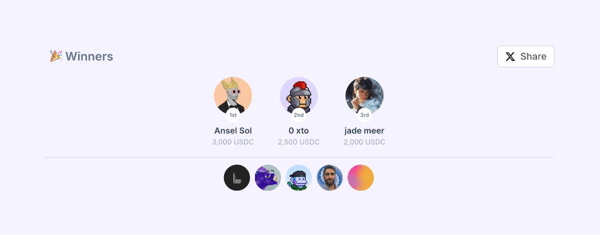 15/ France Local Track 🇫🇷

A $10k track by <a href="/SuperteamFRANCE/">Superteam France</a> only for French folks exclusive of the rewards in the global hackathon.

Winners below:

🥇 <a href="/gotokamai/">Tokamai | 🏛️ Colosseum Cohort 2</a> by Ansel Sol
🥈 <a href="/barnfight_/">Barnfight</a> by 0 xto
🥉 <a href="/superlinkgg/">💫 superlink 🚀 Super Charge Sales with Blinks</a> by Jade
earn.superteam.fun/listings/hacka…