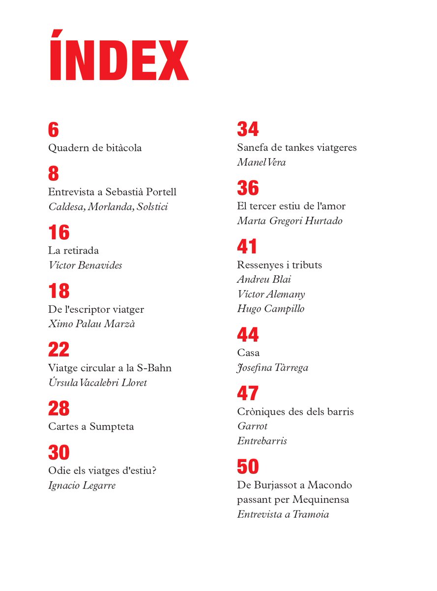 Habemus índex, habemus revista. En parlarem, a poc a poc...