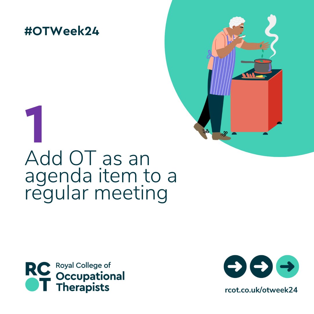 theRCOT's tweet image. We want people everywhere to value the life-changing power of OT. That’s a big aim, but we can achieve it by working together. 💚

Have you started planning how you'll be raising the profile of occupational therapy this #OTWeek24 and beyond? 

Here are 3 ideas 👇🏽