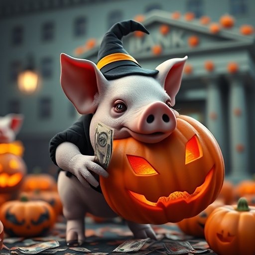 klajno's tweet photo. Check out my pig’s Halloween costume for the new play-to-earn game @piggybasketgame #halloween_piggy_bank https://t.co/UjXzafhHO3