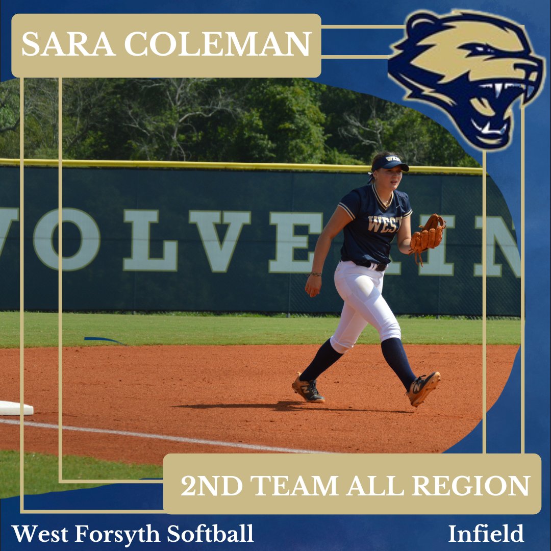 West Forsyth Softball (@westsoftball20) on Twitter photo Congratulations <a href="/sara_coleman4/">Sara Coleman</a> on being named to 2nd team all region INF. Sara batted 0.372, 0.968 OPS, 16 hits, 6 doubles, HR, 10 RBI, 11 R, BB and played Congratulations <a href="/sara_coleman4/">Sara Coleman</a> on being named to 2nd team all region INF. Sara batted 0.372, 0.968 OPS, 16 hits, 6 doubles, HR, 10 RBI, 11 R, BB and played